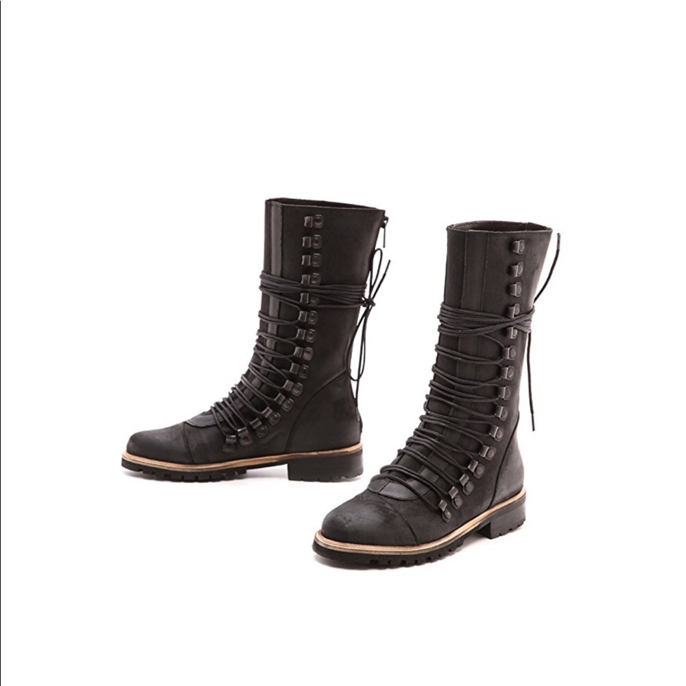 Free People Fleet Boots. Lace up, mid height.